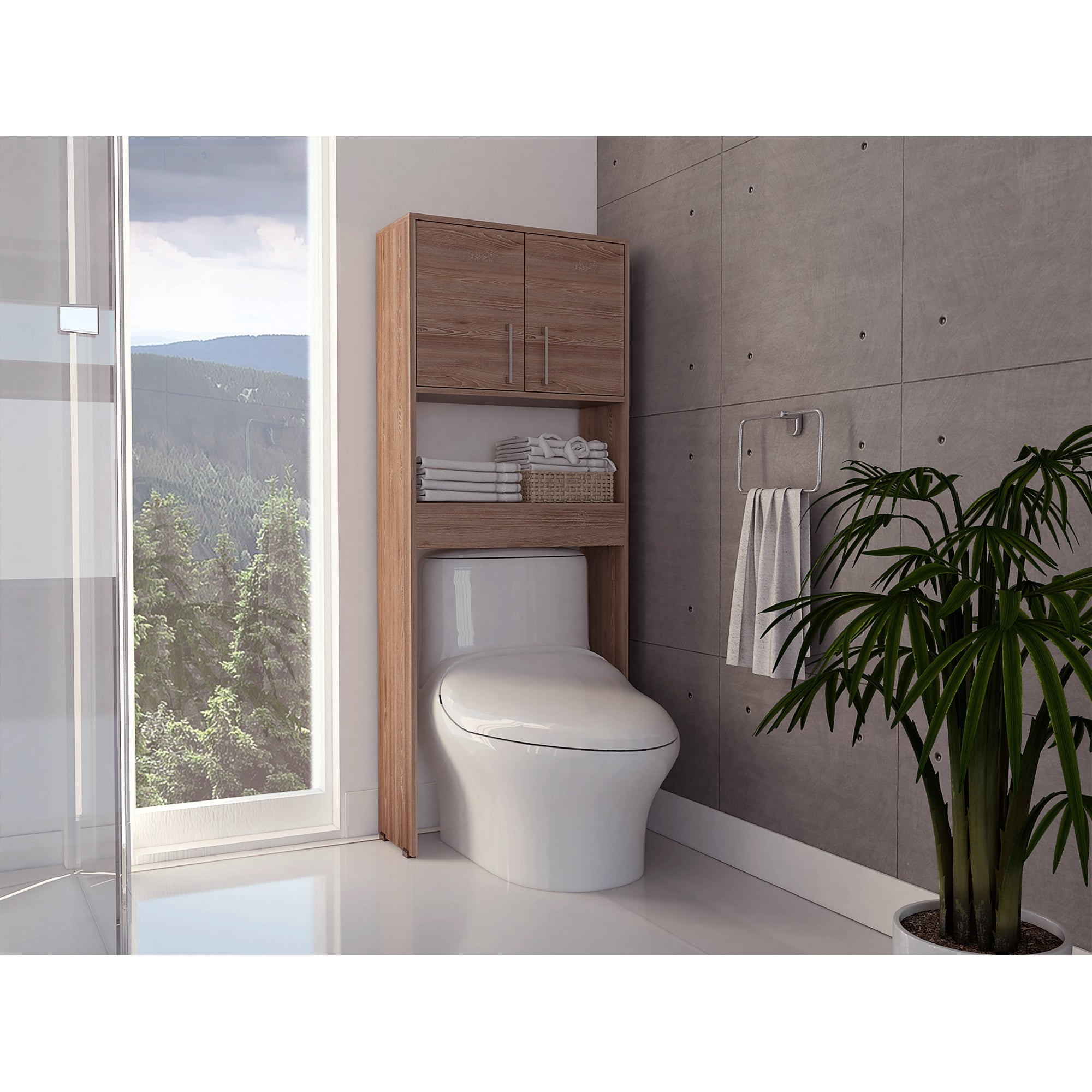 Tuhome - Estante Wc Barcelona 160x63x25,5 Cm 2 Puertas Miel