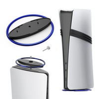 Genérico - Soporte Metálico Vertical Con Base Antideslizante Compatible Con La Consola Playstation 5 Slim/Pro - Soporte Portátil Para Consola De Juegos Ps5 Host-Negro Azul