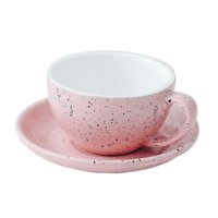 Bothyi - Taza De Café De Cerámica De 300 Ml Con Platillo Para Café Capuchino, Color Rosa