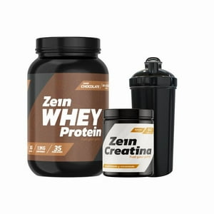 Pack Proteina Whey Chocolate 1.1Kg + Creatina 60Sv + Shaker - Zein