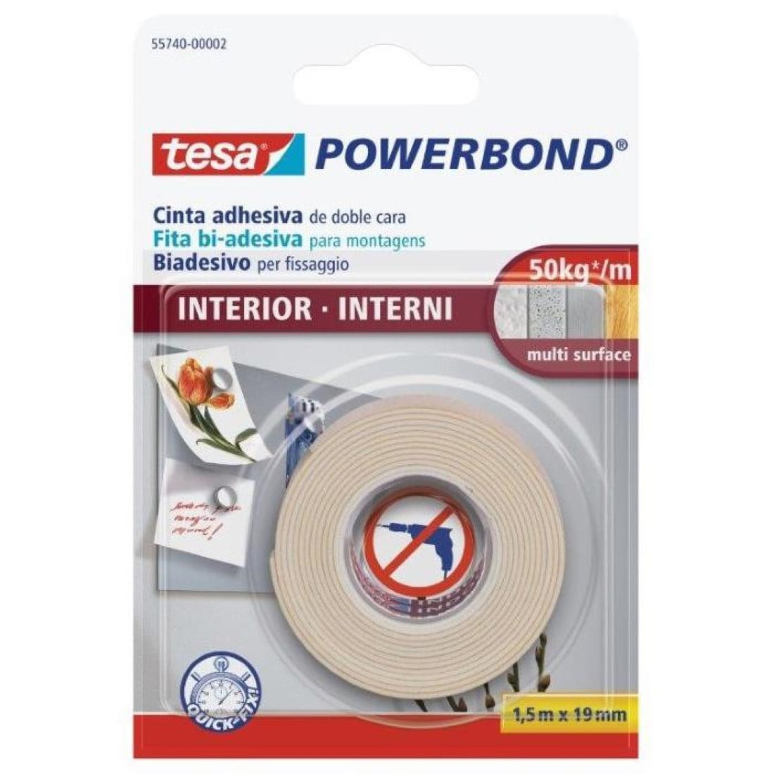 Tesa - Cinta Doble Contacto Interiores 19mm X 1.5mts / 50kg/mt
