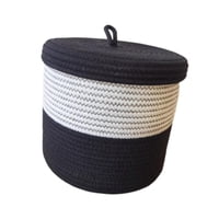 Magideal - Cesta De Cuerda Tejida Con Tapa, Cesta Para La Colada, Cesta Para La Habitación Del Bebé, 25 X 23 Cm, Organizador, Redonda Para Juguetes, Hogar, Baño,