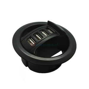 Bookstore - Pasacables Redondo Con 4 Puertos Usb