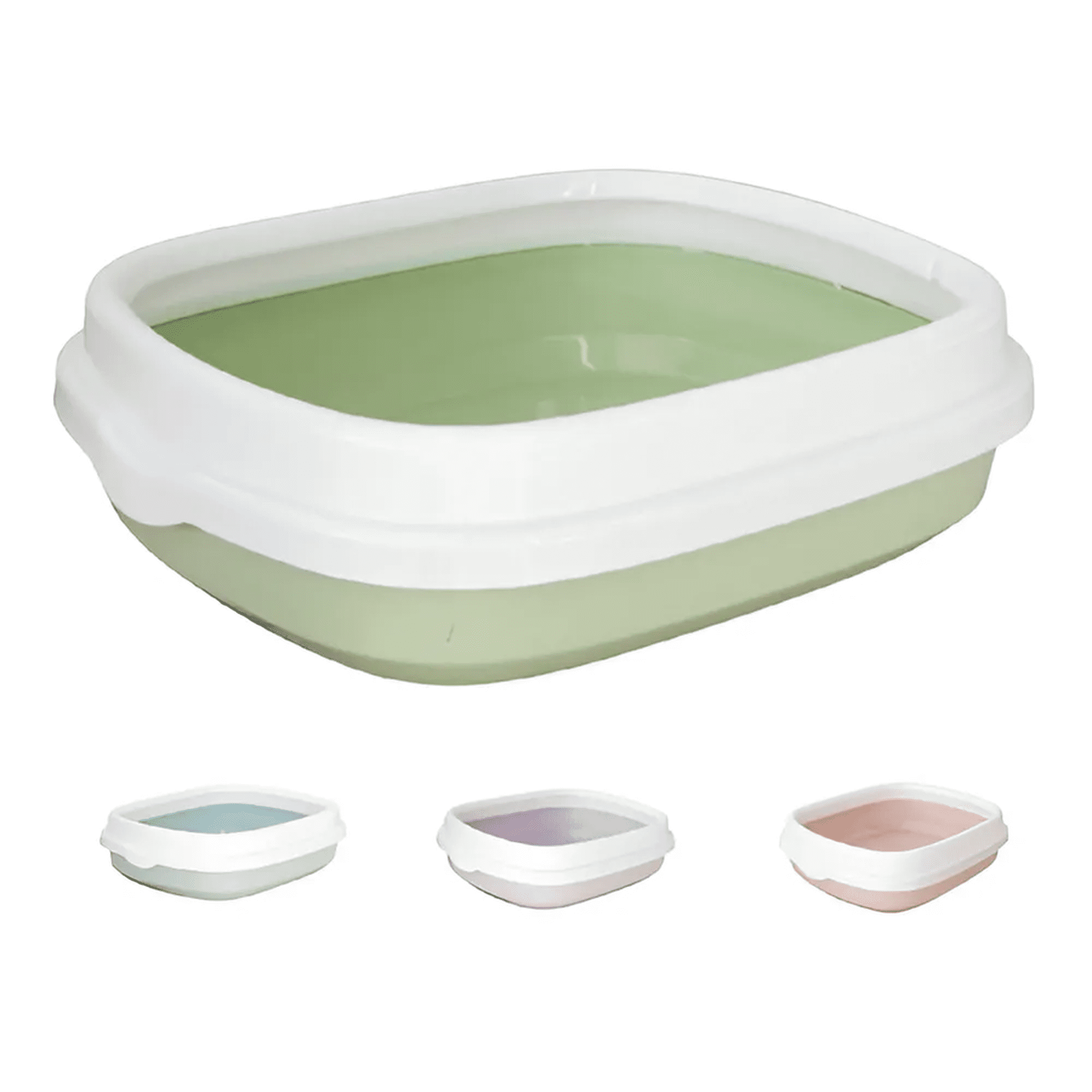 Arenero Para Gatos Con Pala Recogedora Pequeña 40x33x12 Cm Verde