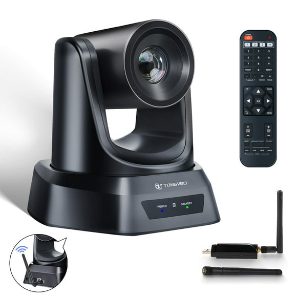 Cámara PTZ TONGVEO, 5,8 GHz, inalámbrica, 1080P, 60 fps, USB, zoom 3X