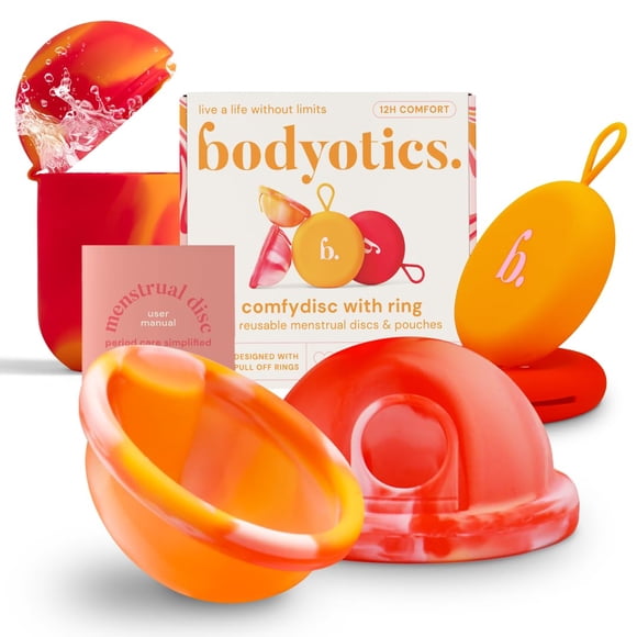 Paquete Bodyotics de Disco Menstrual (Pequeño/Grande) Rojo/Naranja