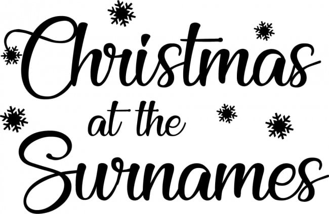 Rienda Libre Graphics - Decomural Personalised Name Christmas Family Ws-50038