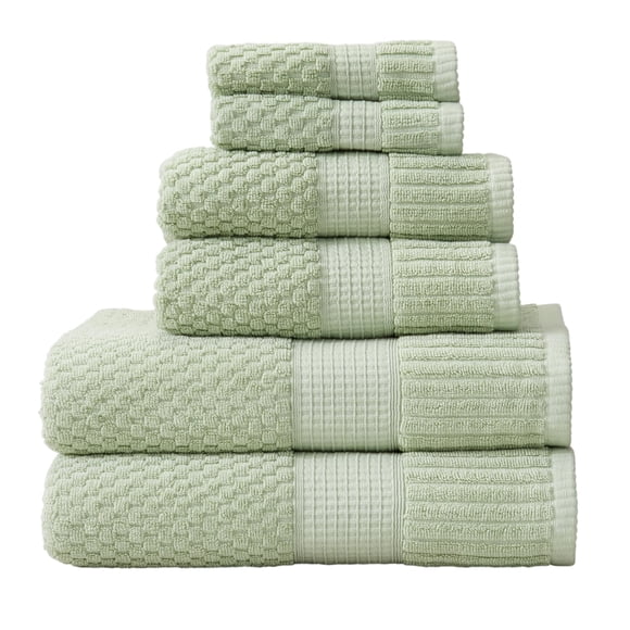 Juego de Toallas NY Loft de 6 Piezas en Verde Salvia Algodón Oeko‑TEX