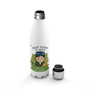 Creango - Botella Agua Termica Aqui Toma La Mejor Militar De Acero Inoxidable