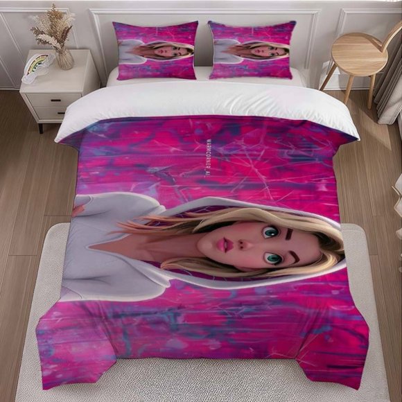 Blonde Tech Woman Themed Bedding Set Soft and Comfortable for All Seasons