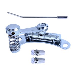 Magideal - Barra De Tope Para Puente De Guitarra Eléctrica, Vibrato, Cordal, Aleación De Zinc Ajustable Y Resistente Para Actualización De Piezas De Guitarra Elé Argén