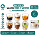 thumbnail image 1 of Pack 6 Vasos Doble Vidrio 250ml | Tazas Térmicas Café Frío y Caliente, 1 of 2