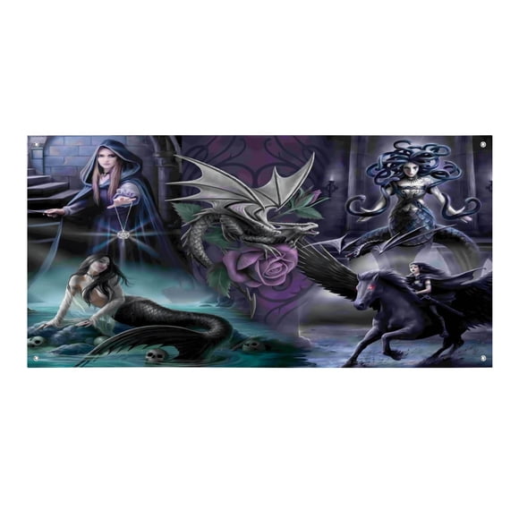 Anne Stokes Fondo Temático Pancarta Suministros de Decoración para Fiesta de Cumpleaños, Decoración de Fondo de Fiesta Personalizado,60*120cm