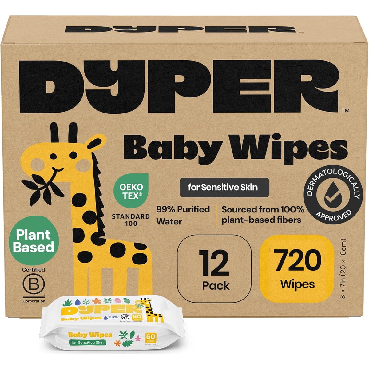 Toallitas Húmedas Dyper 720 Unid 99% Agua Piel Sensible