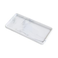 Magideal - Bandeja Decorativa Para Tocador De Baño, Exhibición De Bebidas De Café, Coleccionables, Postres, Bandeja De Joyería Para El Hogar Y La Sala De Estar Gris Pequeño