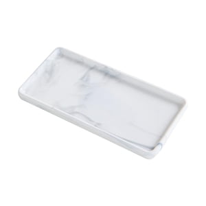 Magideal - Bandeja Decorativa Para Tocador De Baño, Exhibición De Bebidas De Café, Coleccionables, Postres, Bandeja De Joyería Para El Hogar Y La Sala De Estar Gris Pequeño