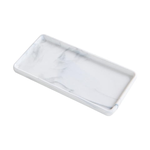 Magideal - Bandeja Decorativa Para Tocador De Baño, Exhibición De Bebidas De Café, Coleccionables, Postres, Bandeja De Joyería Para El Hogar Y La Sala De Estar Gris Pequeño