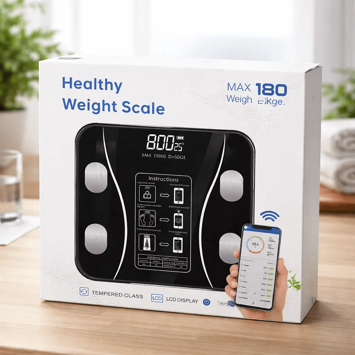 Tasbel - Pesa De Baño Digital Inteligente Bluetooth Max 180 Kg