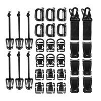 Magideal - 32 Pcs Attachments Set Clip De Equipo Táctico Para Correa De Cincha Bag Táctica Chaleco Cinturón - Llavero, Mosquetón De Bloqueo