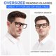 thumbnail image 2 of Gafas de lectura MARE AZZURO Oversized Square para hombre 2.50, 2 of 6