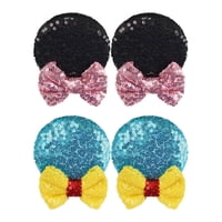 Magideal - 2 Pares De Pinzas Para El Pelo Con Forma De Orejas De Ratón Pinzas Para El Pelo Con Forma De Orejas De Ratón Para Halloween Regalos De Fiesta Cospl Negro Azul