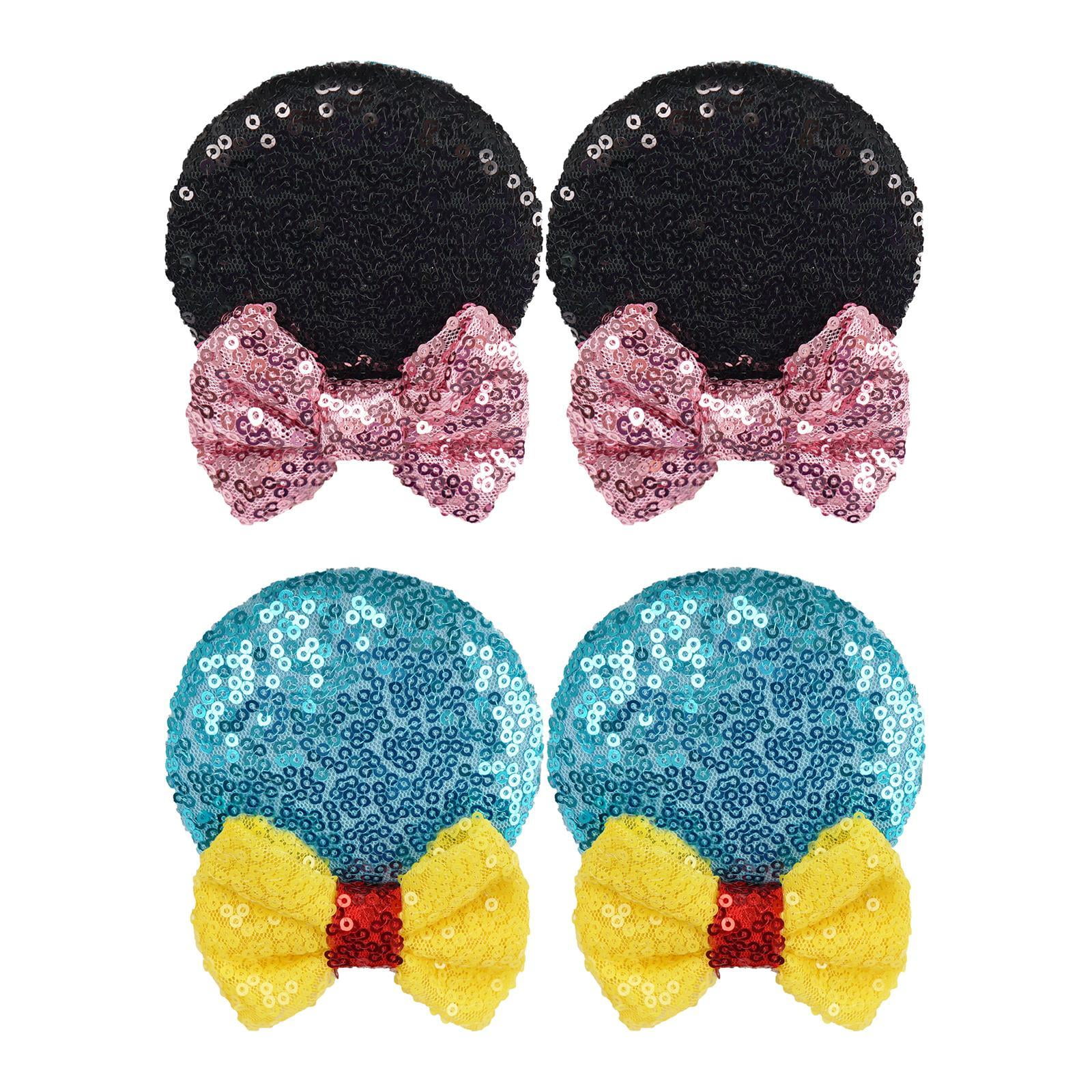 Magideal - 2 Pares De Pinzas Para El Pelo Con Forma De Orejas De Ratón Pinzas Para El Pelo Con Forma De Orejas De Ratón Para Halloween Regalos De Fiesta Cospl Negro Azul