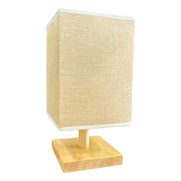 Lampara De Velador Lampara De Mesa Diseño Cuadrado crema 1