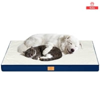 Koba - Cama Antiestrés Grande Perros Colchón Ortopedico 120X80Cm Azul Con Crema
