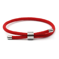 Genérico - Pulsera Acero Hilo Rojo Protección Unisex