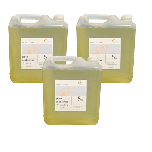 Jabon Liquido BioLab Hipoalergenico Vainilla 5 Litros Pack 3 Unidades
