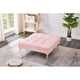 thumbnail image 3 of Convertible single sofa bed futon with gold metal legs teddy fabric (Pink), 3 of 3