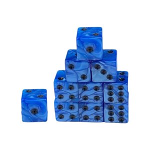 Bothyi - Dados De Juego De 10X0,6 Pulgadas, Material Didáctico Para Juegos De Mesa, Juegos De Rol, Enseñanza De Matemáticas, Azul Y Negro