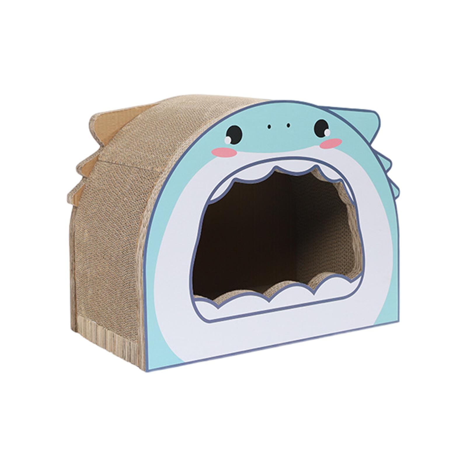 Rascador Para Gatos Corrugado Caja Sofá Transpirable Kitty Sofá Cartón Gato Casa Tiburón