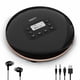 thumbnail image 1 of HOTT CD711T Bluetooth recargable reproductor de CD portátil para viajes en casa y coche con auriculares estéreo y, protección anti golpes-negro, 1 of 9