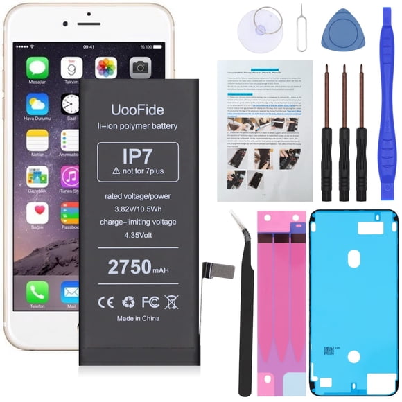 Batería UoFide para iPhone 7, 4.7 pulgadas, 2750 mAh, kit de repuesto