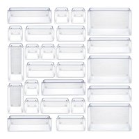 Magideal - Organizador De Cajones De Escritorio Multifuncional Organizador De Cajones De Tocador Bandejas Contenedor Divisor Organizadores De Cajones Transparent , Juego De 25