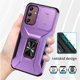 thumbnail image 2 of Funda Armada para Samsung Galaxy A15 5G con Tapa Deslizante y Soporte Magnético Giratorio Morado, 2 of 5
