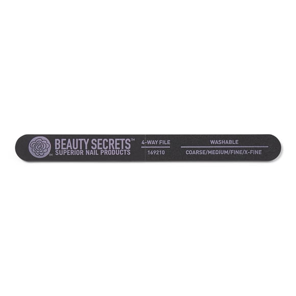 Lima de uñas Beauty Secrets, negra, lavable en 4 direcciones, desinfectable