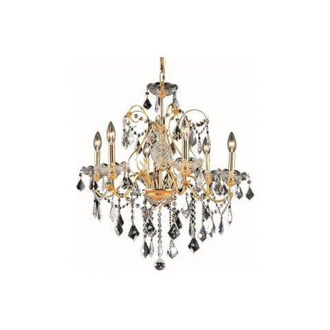 Araña Elegant St. Francis De 6 Luces Dorada 61 Cm 110V