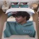 thumbnail image 1 of Green Shirt Joint Model Themed Bedding Set Soft and Comfortable for All Seasons Ideal for Home and Bedroom Use, 1 of 5