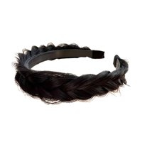 Magideal - Diadema Trenzada Para El Cabello, Diadema Trenzada Ancha, Peinado Para El Cabello, Banda Para El Cabello Gruesa, Banda Para El Cabello Trenzada Para M Negro