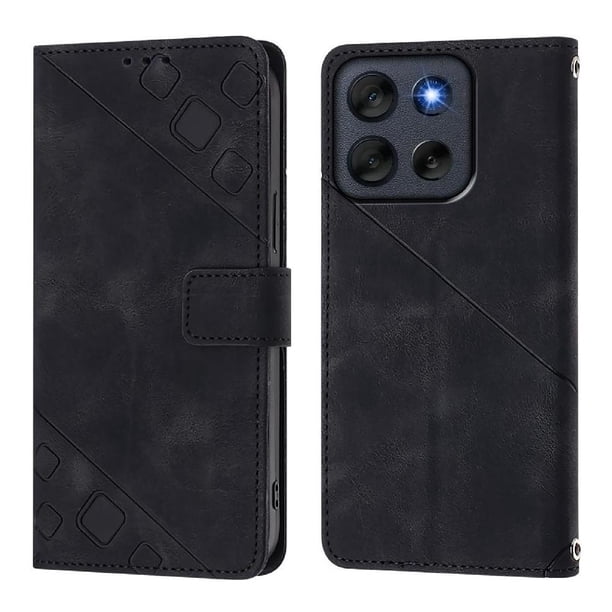 Funda Cartera para Motorola Moto G56 con Soporte y Ranuras, Resistente a Golpes y Rayones Negro