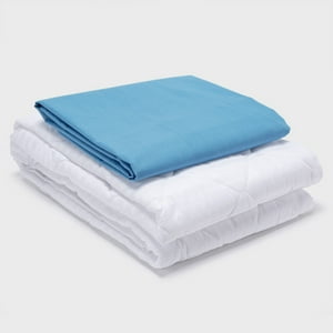 Arthome - Combo Sábana Celeste + Cubrecolchón 1.5 Plazas