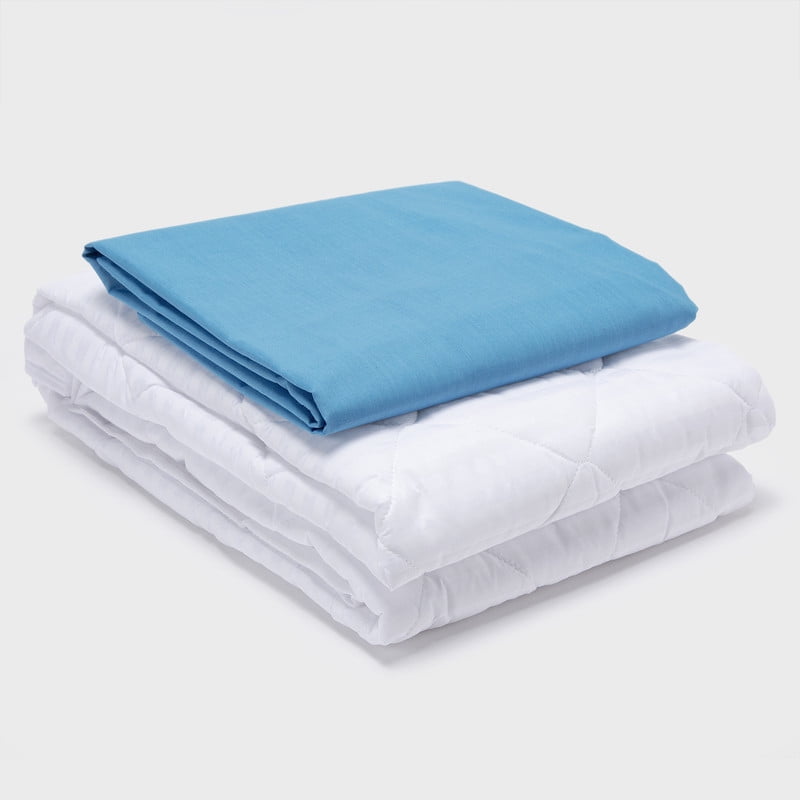 Arthome - Combo Sábana Celeste + Cubrecolchón King