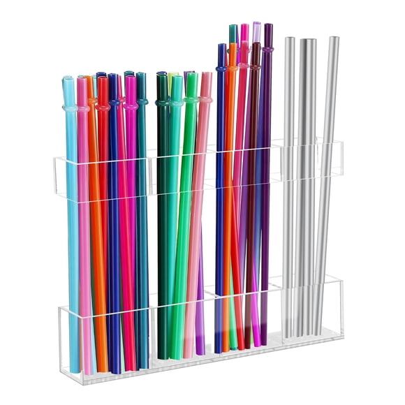Soporte para pajillas Malldii de 19 cm de acrílico para montar en gabinete