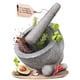 thumbnail image 1 of Mortero y mano de mortero ChefSofi de granito, 20 cm, grande, 5 tazas, 1 of 9