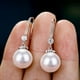 thumbnail image 3 of 1pair Exquisite White Faux Pearl Dangle Earrings - 925 Silver Plated Daily Jewelry for Women and Girls - Perfect for Weddings and Holidays, 3 of 4