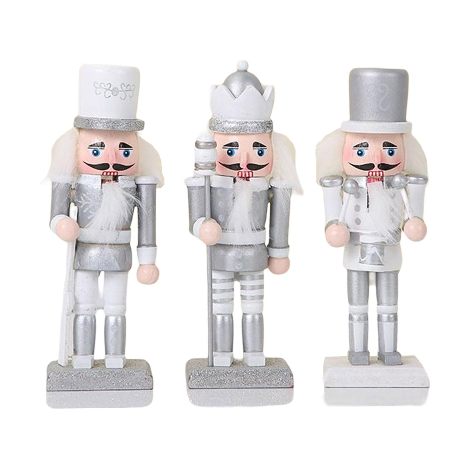 Bothyi - Soldado De Cascanueces De Madera Juego De 3 Piezas Adornos De Navidad Altura 6 Pulgadas