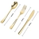 thumbnail image 2 of Juego de cubiertos de plástico dorado N9R 300 piezas: 100 tenedores, 100 cucharas, 100 cuchillos, 2 of 8