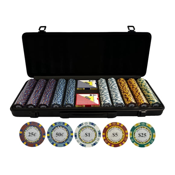 Set de fichas de póker KardShark 500 piezas Monte Carlo de arcilla, calidad casino